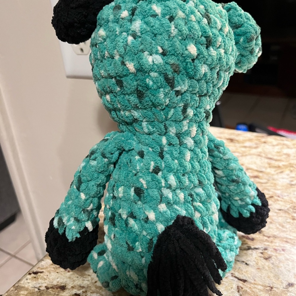 Charming Teal and Black crochet cow! - Picture 2 of 3
